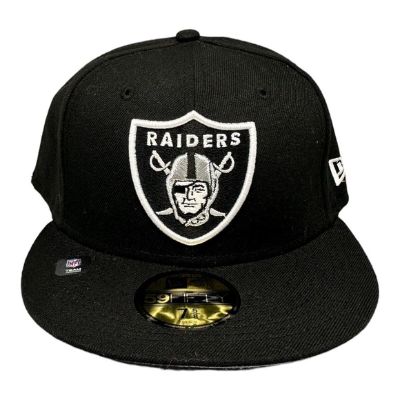 New Era 59FIFTY Fitted Las Vegas‎ Oakland Raiders Team Basics Men's Hat 7-5/8 - Picture 1 of 7